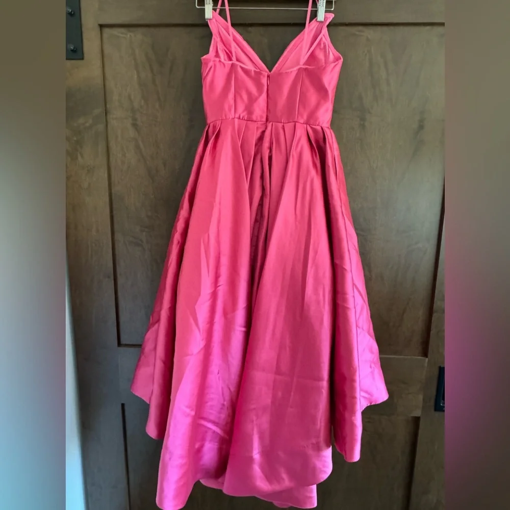 Hutch Sabrina Strapless V-Neck Pleated High-Low Gown - Picture 3 of 6